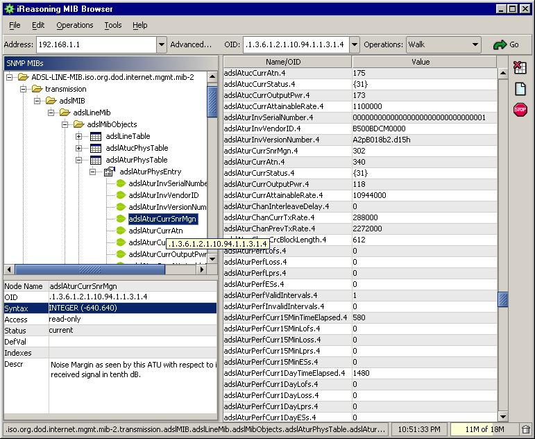 MIB Browser Data View